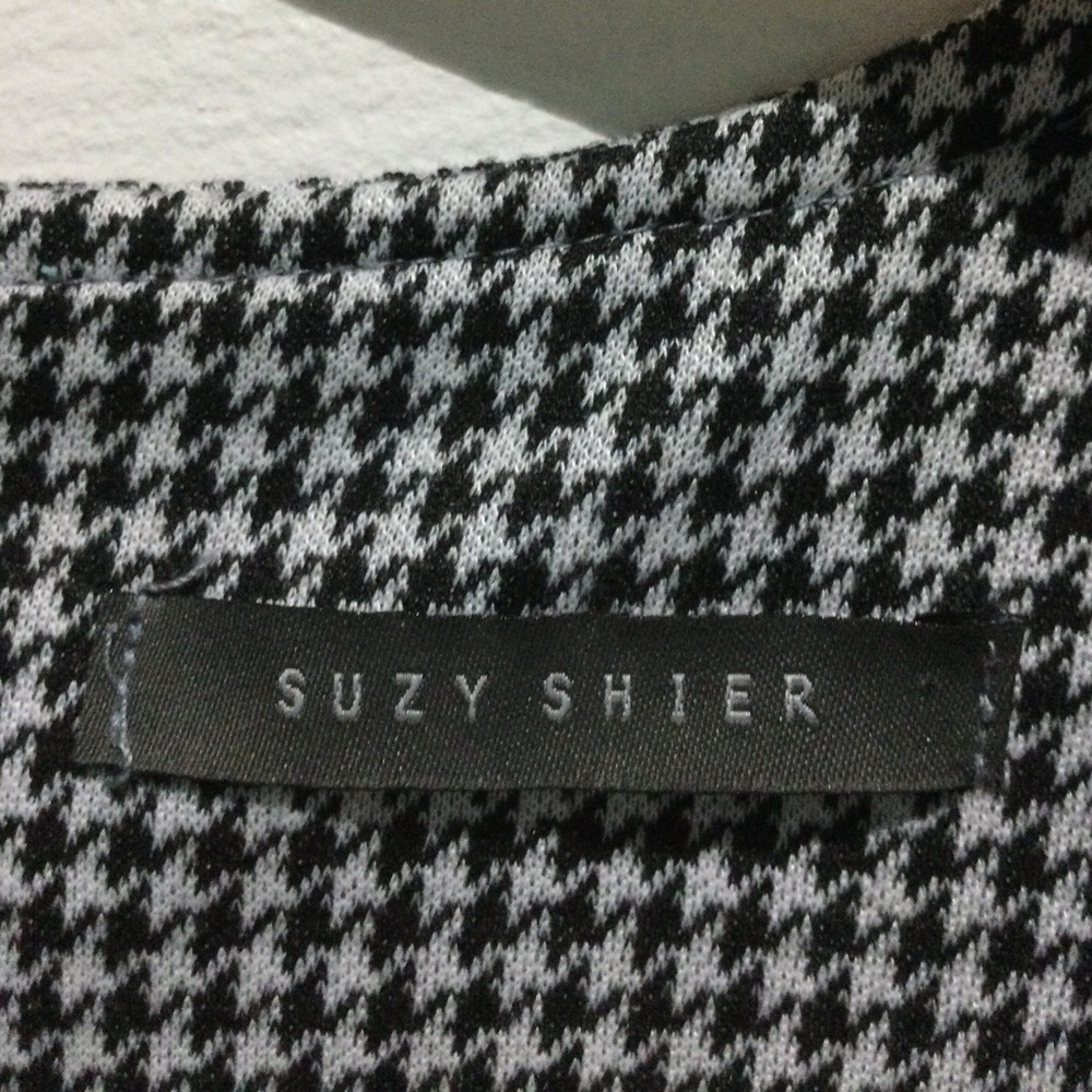 Suzy Shier Chic Gray And Black Houndstooth Mini Dress - Picture 3 of 8